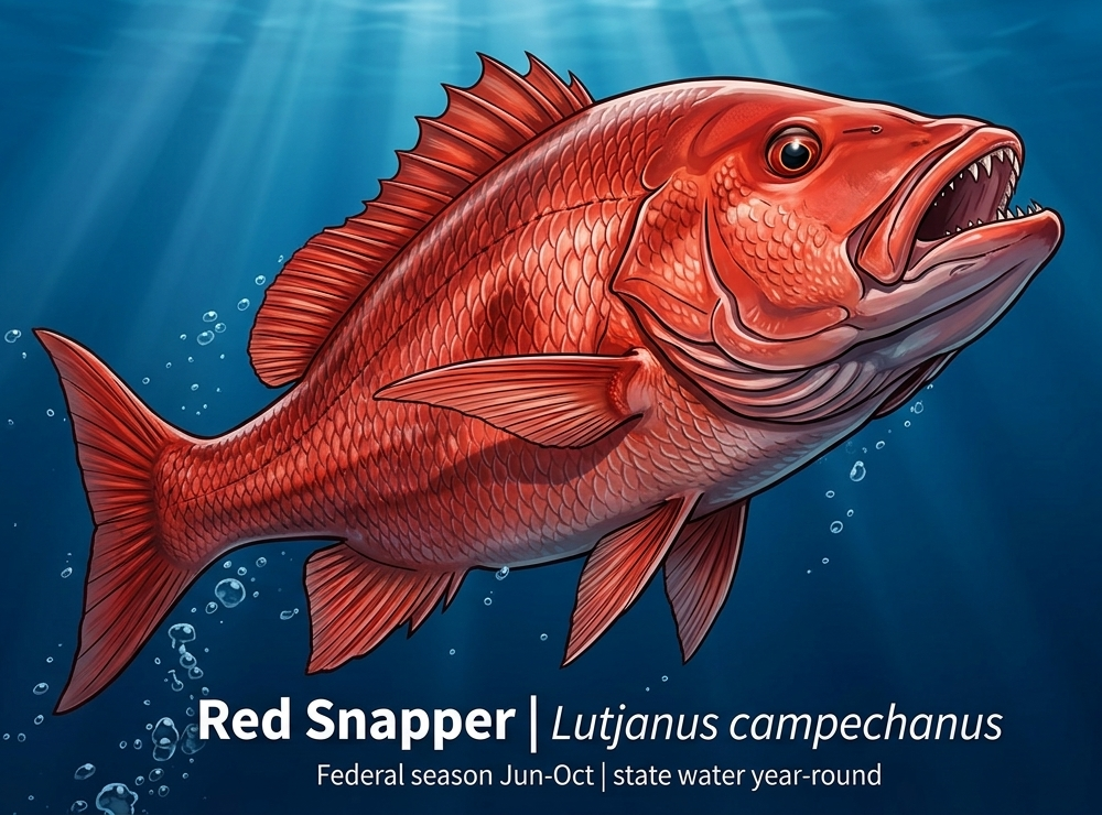 Red Snapper — federal season Jun–Oct